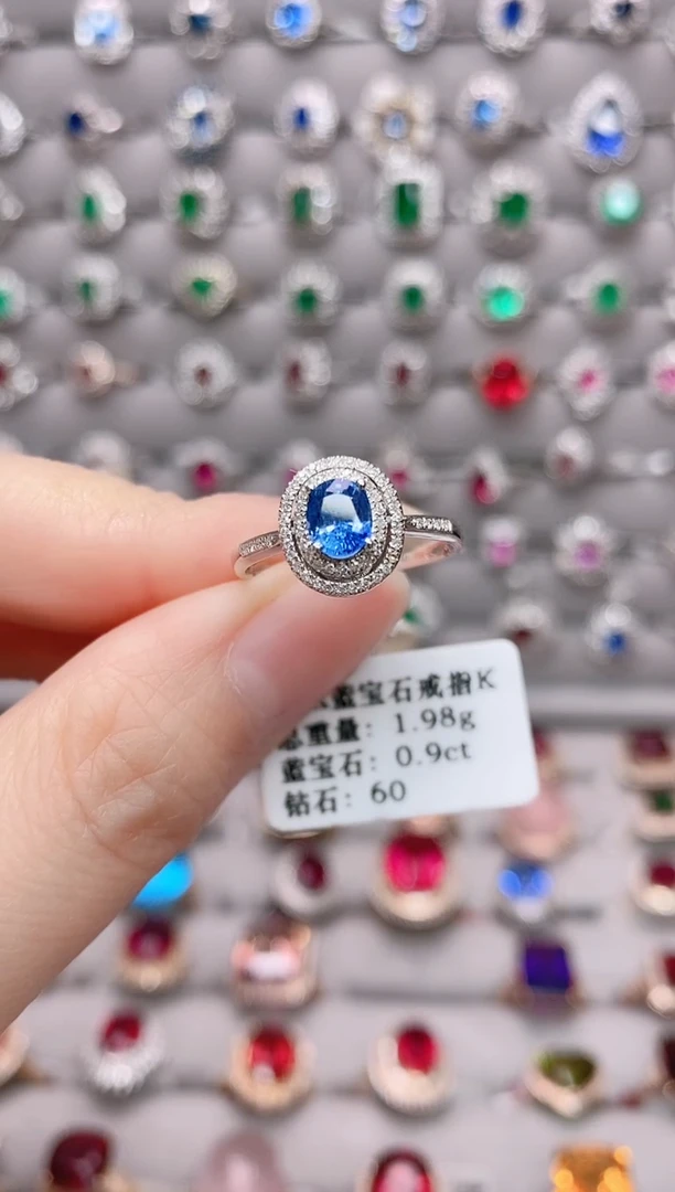 【闪购商品】蓝宝石18K金戒指18K金镶嵌1