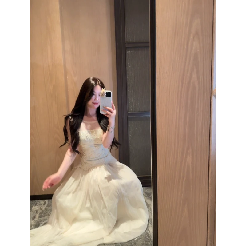 一只雪雪【月影流沙】新款夏季气质温柔镂空纱裙轻奢高级感连衣裙