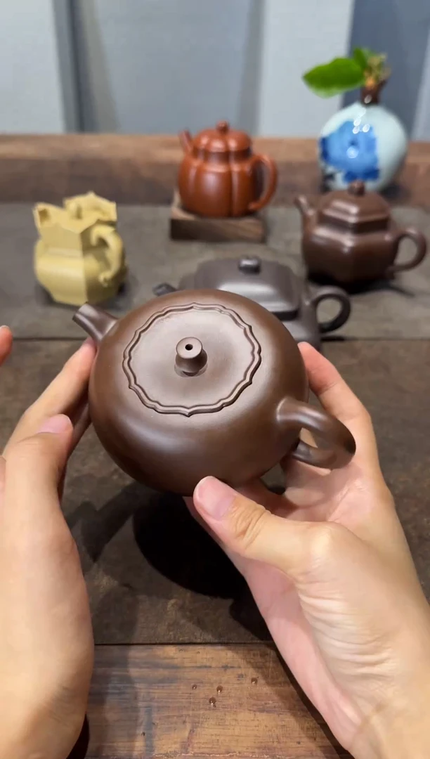 茶壶紫砂高*次柿柿如意