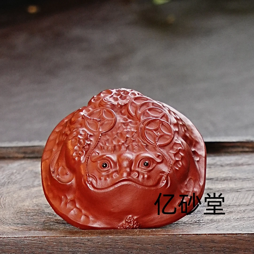 【3036金蟾普洱杯】宜兴原矿紫砂手工拍打金蟾普洱杯  主人杯