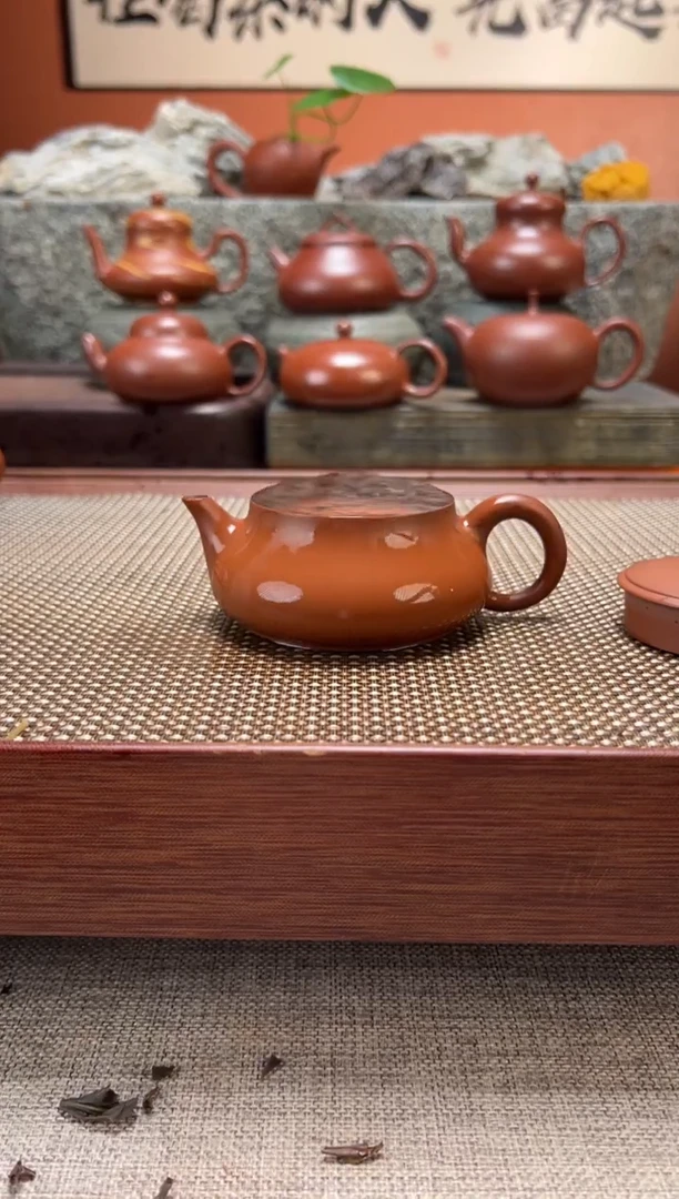 茶壶紫砂明炉 全手工超薄胎 纯料朱泥