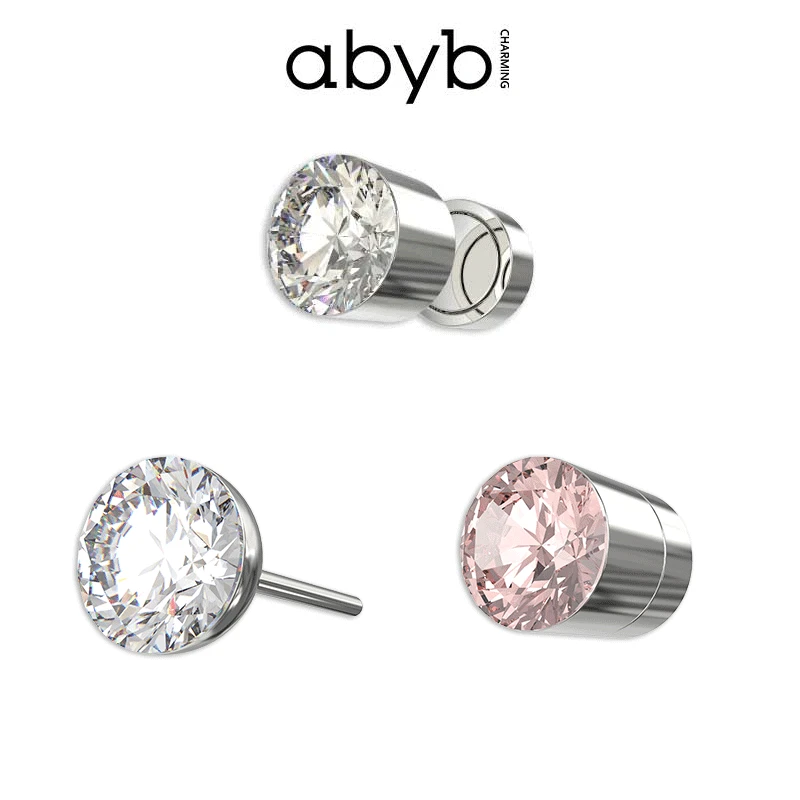 ABYBCHARMING 铜合金仿水晶耳饰 星月耳钉耳夹时尚个性百搭