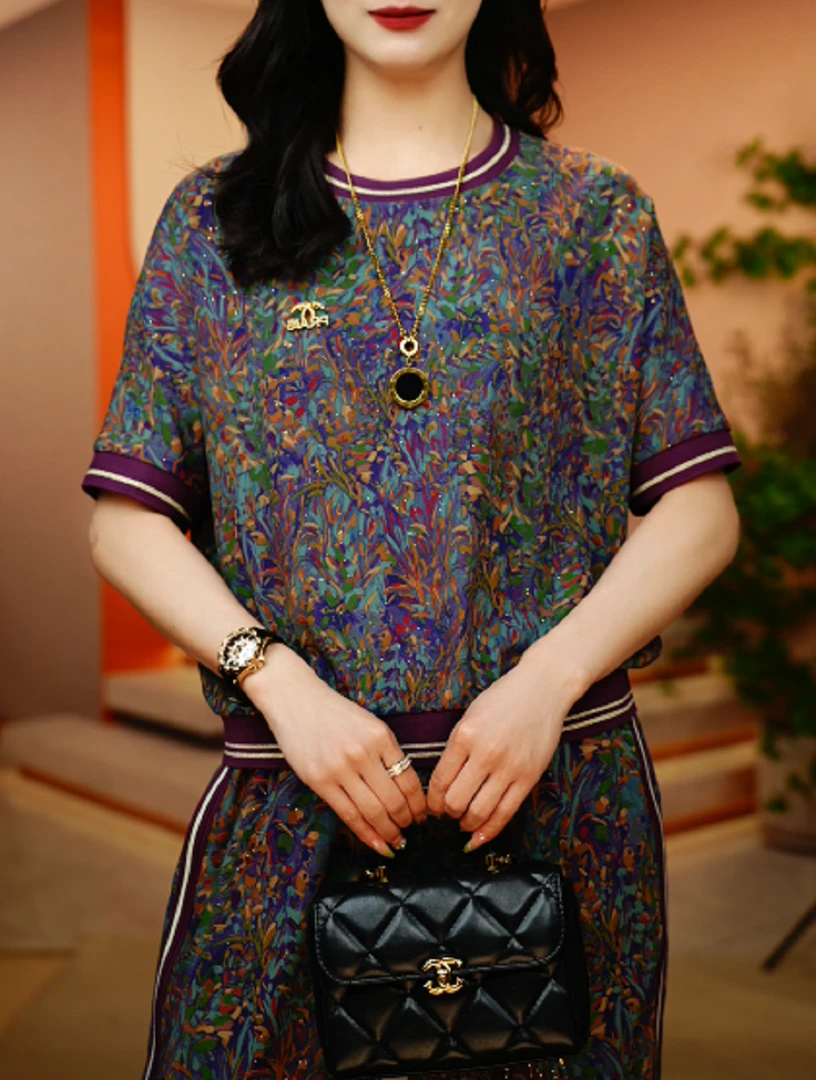 紫菱花语-新款2025时尚舒适百搭减龄优雅轻奢气质套装