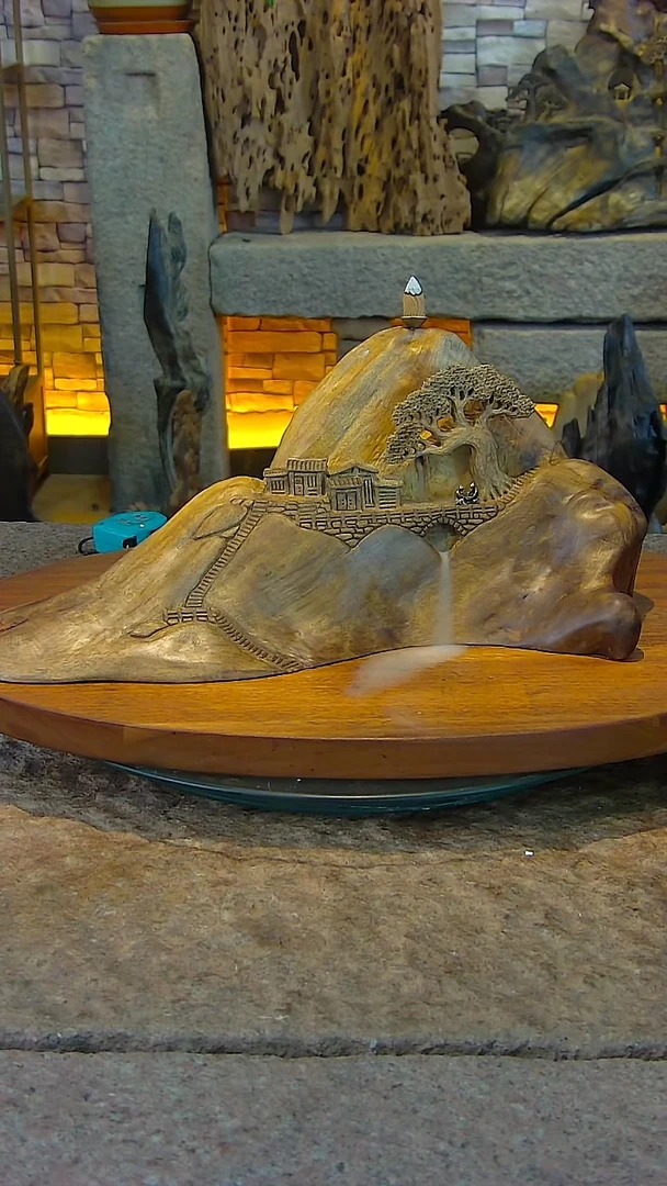 木金丝楠木山水随型摆件