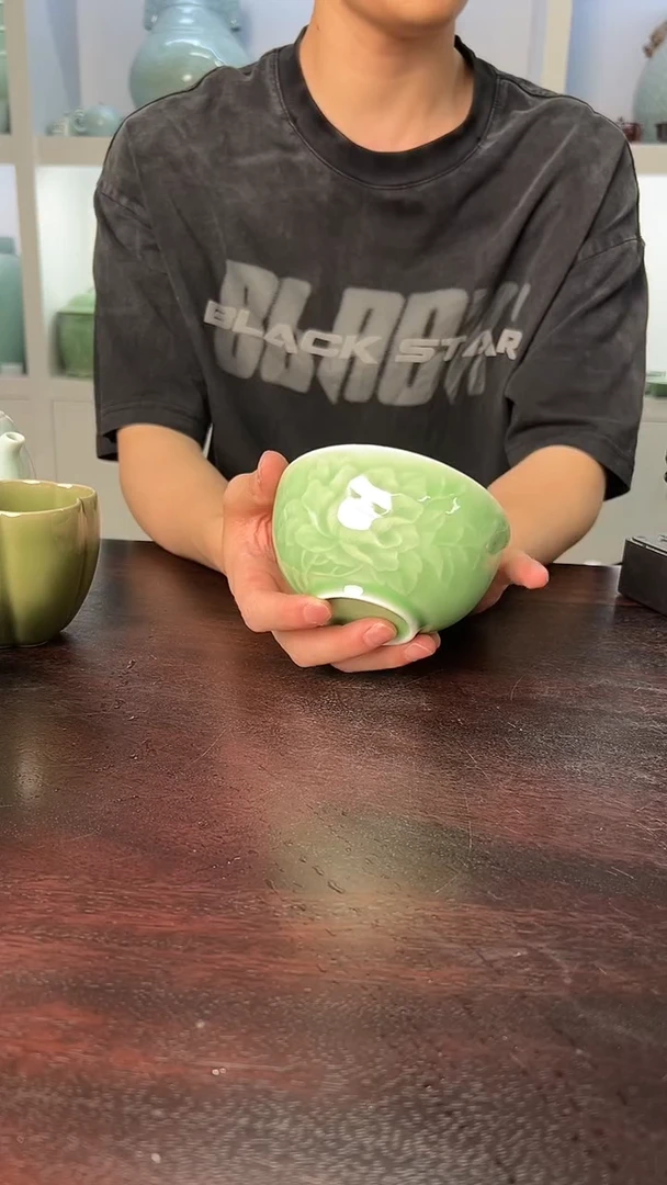 龙泉云间青瓷小米茶器