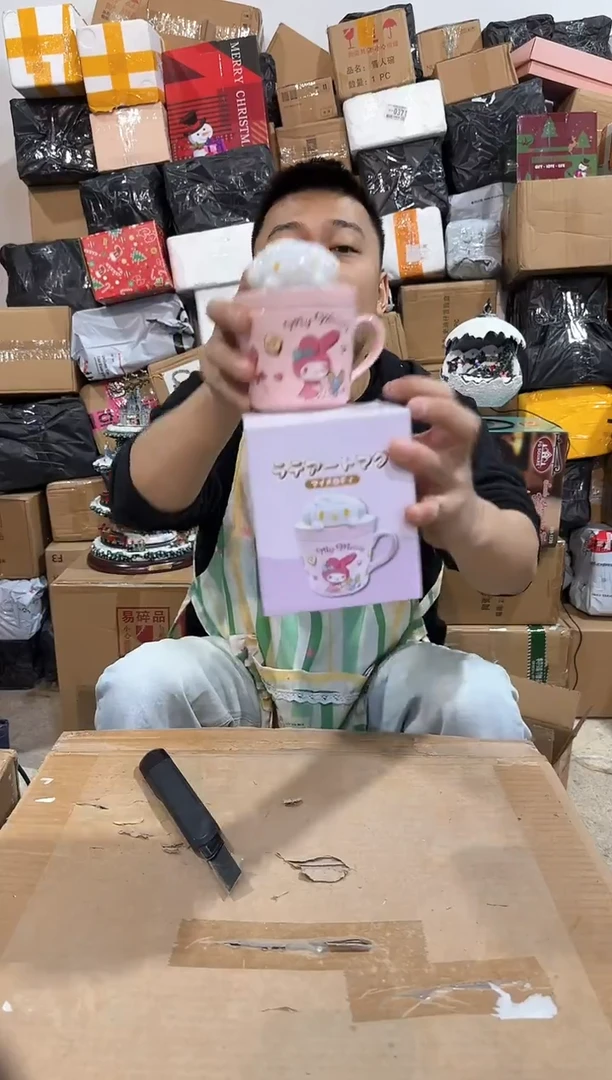 瓷片原盒美乐蒂甜品带盖杯