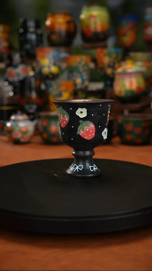 紫砂油画手绘釉下彩
