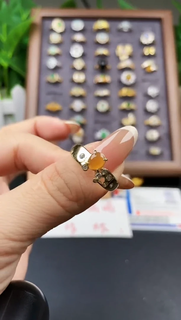 银S925镶嵌戒指翡翠12