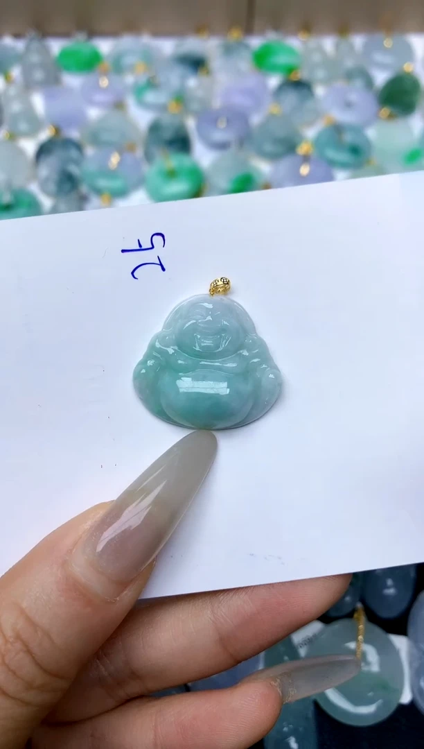 【闪购商品】翡翠颈饰18K金镶嵌天然A货翡翠