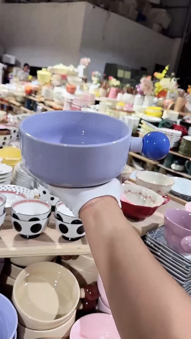 陶瓷球球手柄碗微瑕 凑满20元包邮