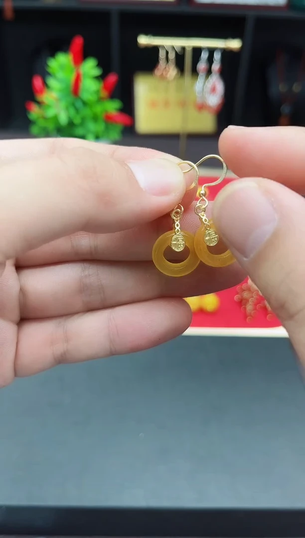 【闪购商品】玛瑙/玉髓耳钉银S925镶嵌722000