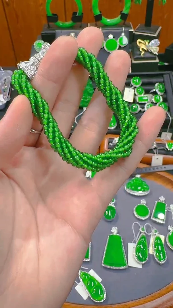 【闪购商品】翡翠手链银S925镶嵌天然A货翡翠