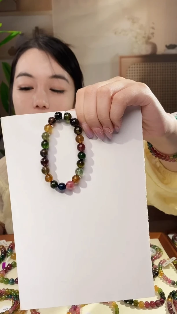 未镶嵌手链碧玺单圈颜色微差