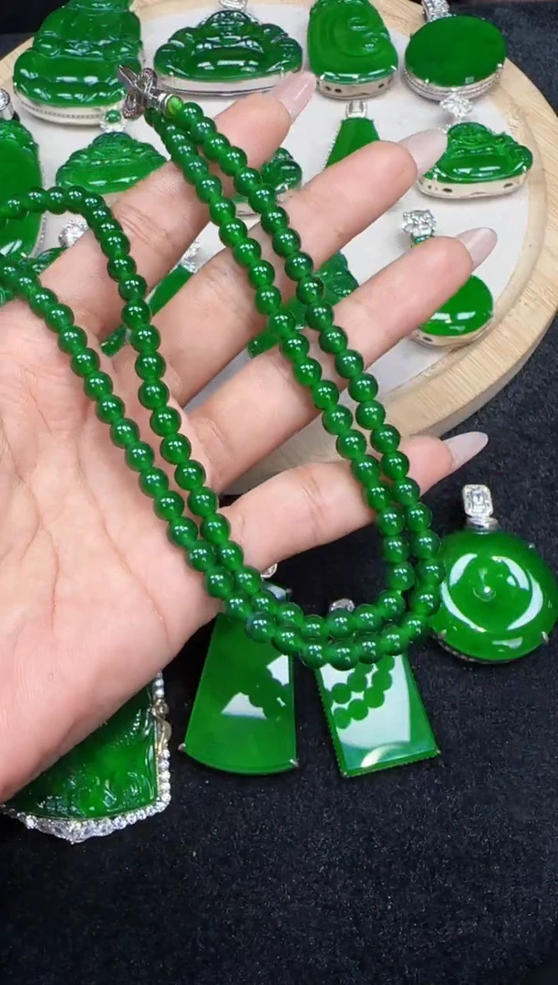 未镶嵌定制翡翠翡翠珠链142