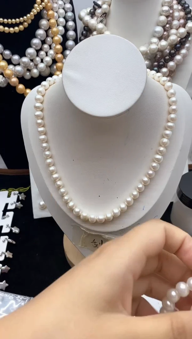 淡水珍珠钛钢颈饰34