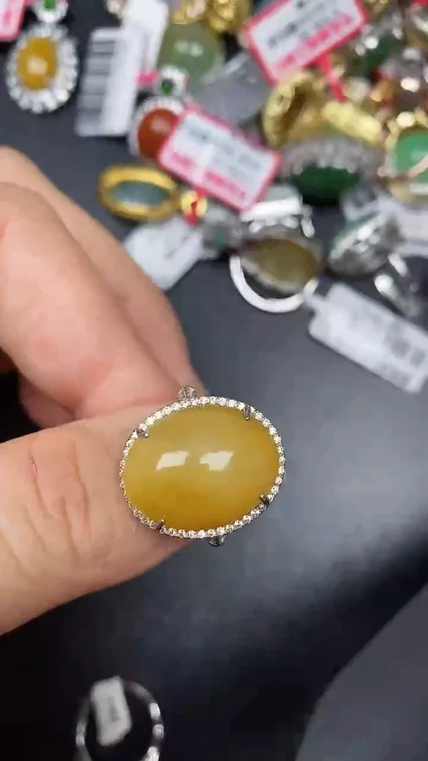 银S925镶嵌戒指翡翠3460