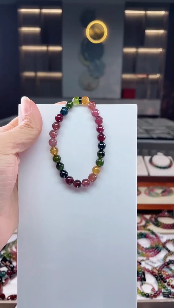 未镶嵌单圈手串碧玺（多样性发一条）Q