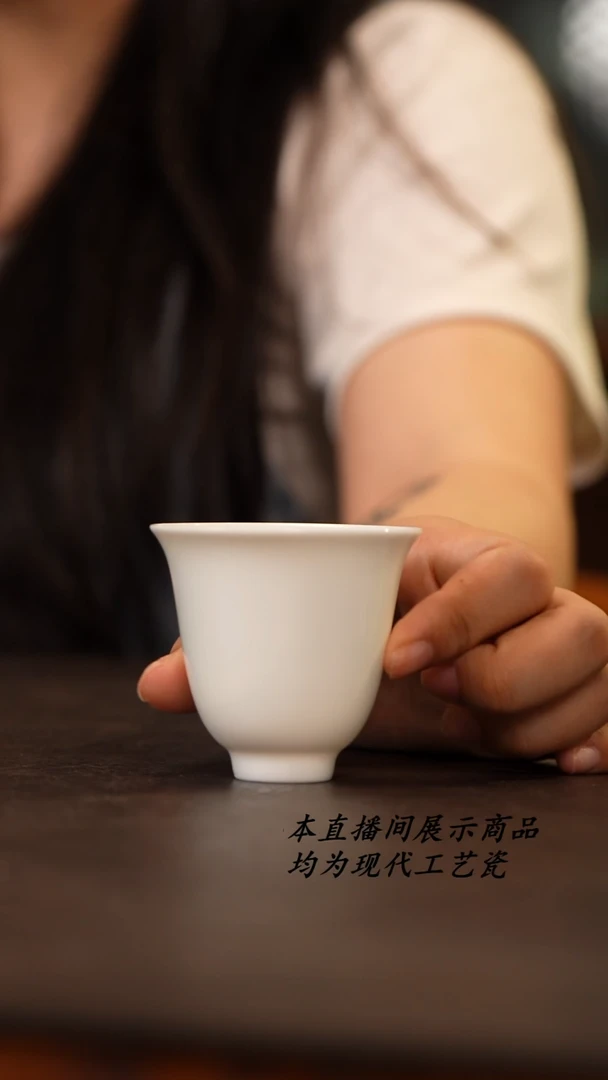景德镇纯手工白胎闻香杯