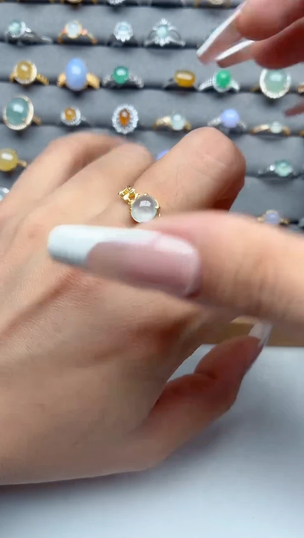 银S925镶嵌戒指翡翠.