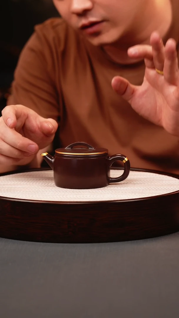 茶壶紫砂王海东紫泥小品描金汉瓦