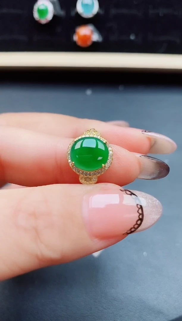 翡翠戒指银S925镶嵌5085050