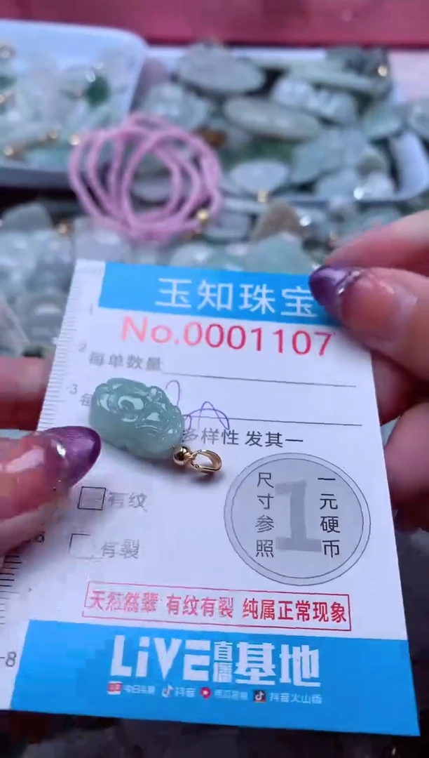 翡翠未镶嵌吊坠(不含链)1107