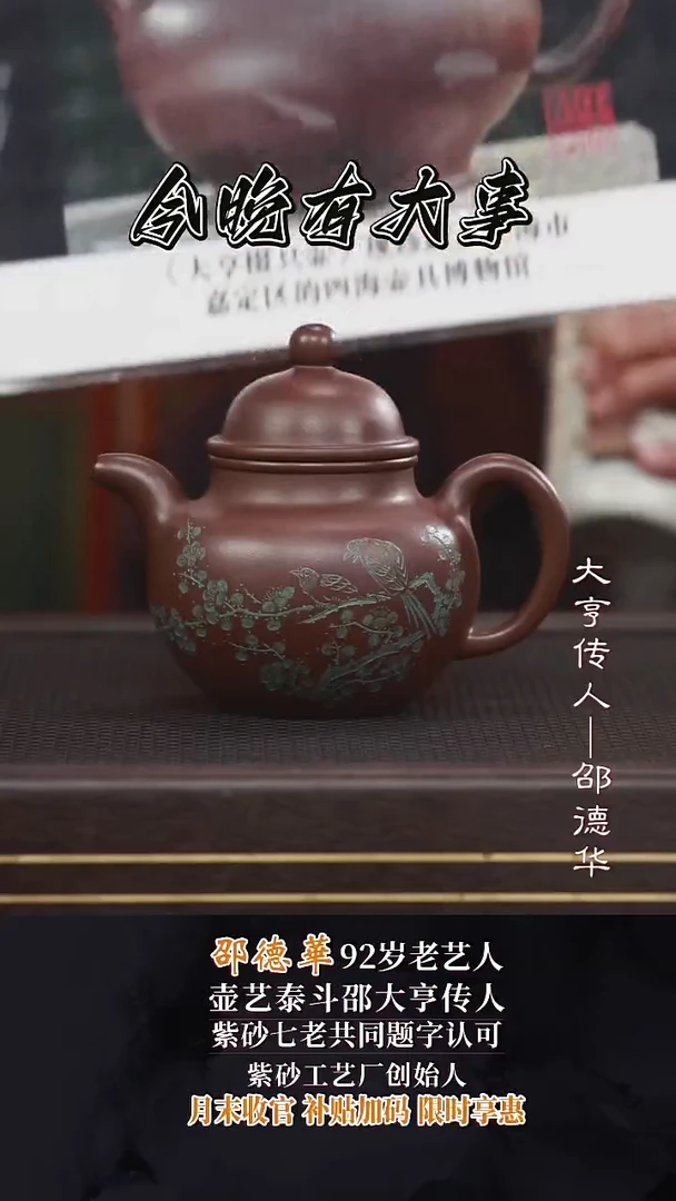 茶壶紫砂SDH20寿珍掇球黑星紫泥450cc