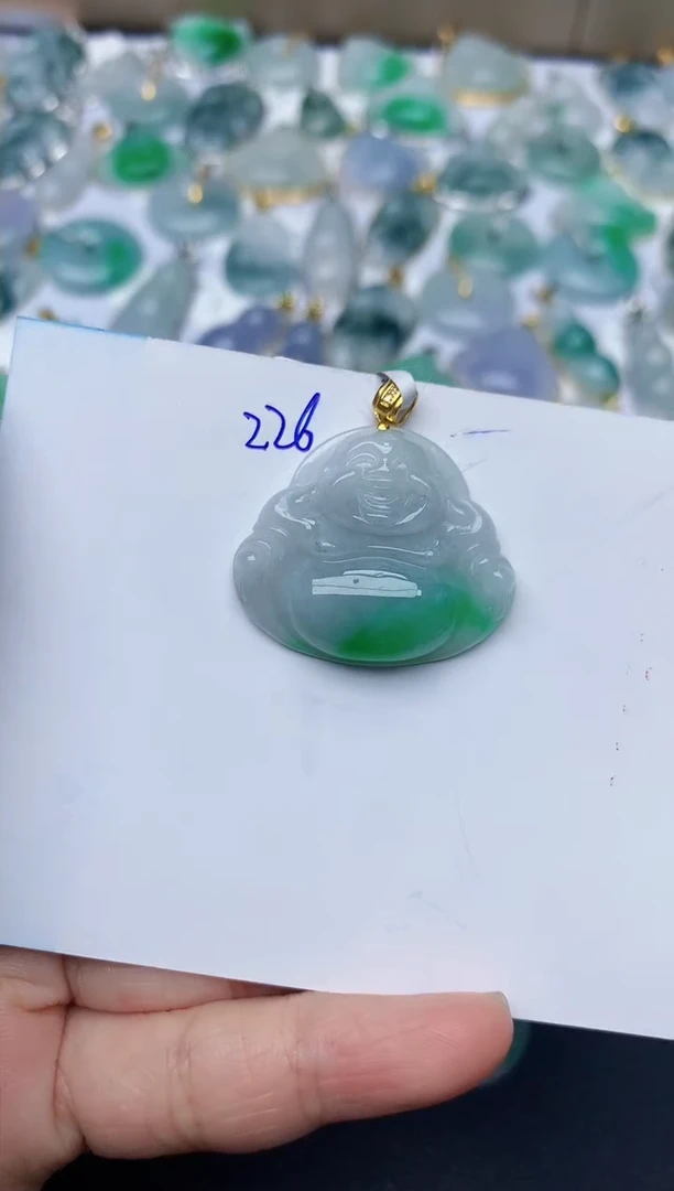 【闪购商品】翡翠颈饰18K金镶嵌天然翡翠A货