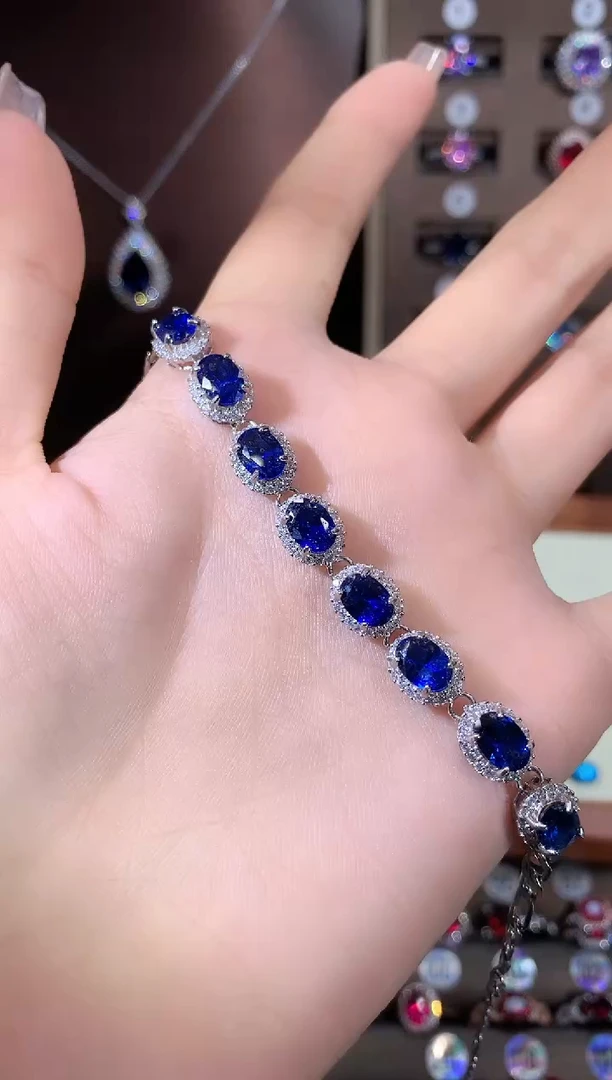 无925银皇家蓝色手链