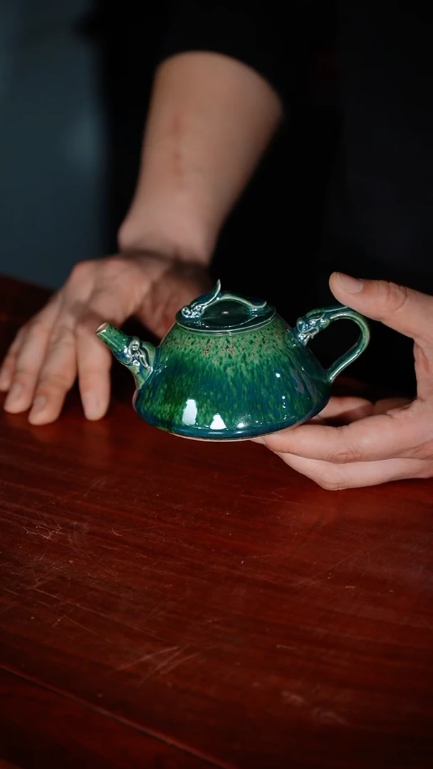 【闪购商品】122-10龙吟壶（大贤窑 窑变随机）