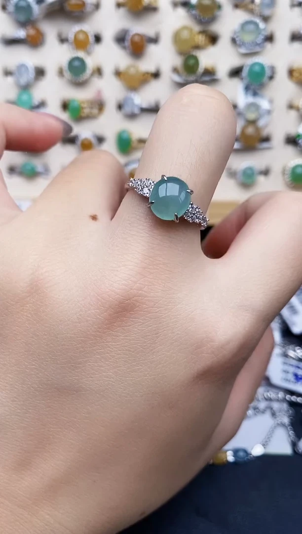 银S925镶嵌戒指翡翠2011