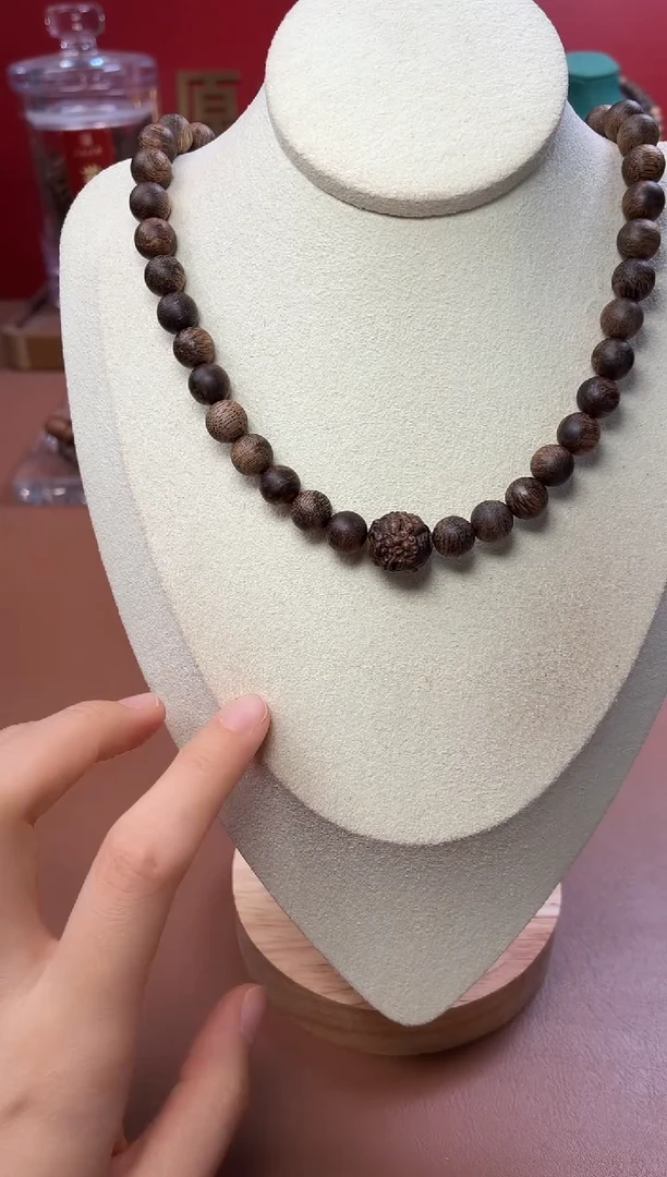 手串沉香沉水越南富森红土瘿子瘤疤08两圈设计款