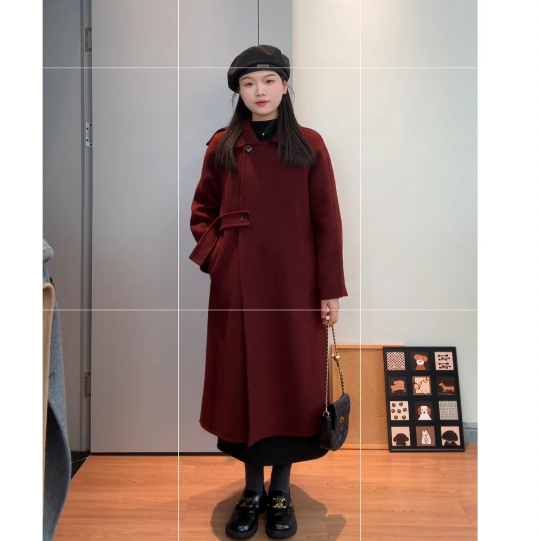 YR-8758立领冬季长款冬百搭加厚羊毛气质外套