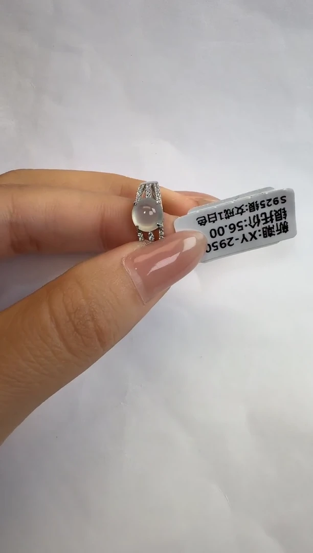 银S925镶嵌戒指翡翠通体925银镶缅甸A货翡翠戒指212