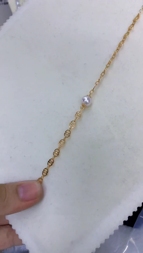 银S925镶嵌海水珍珠手链手链