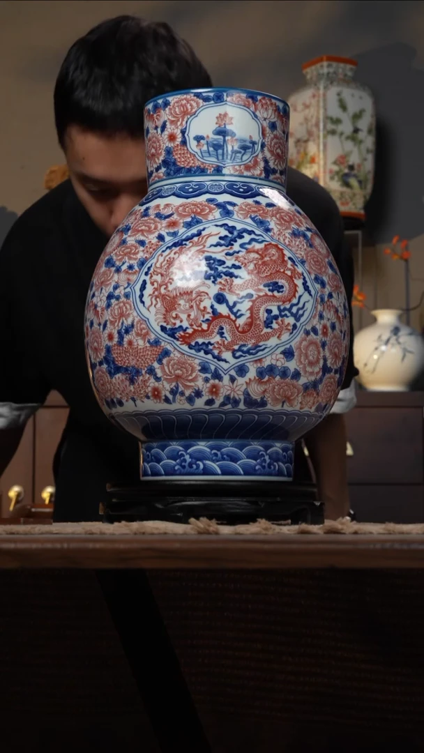 摆件WN问泥景德镇陶瓷花瓶摆件