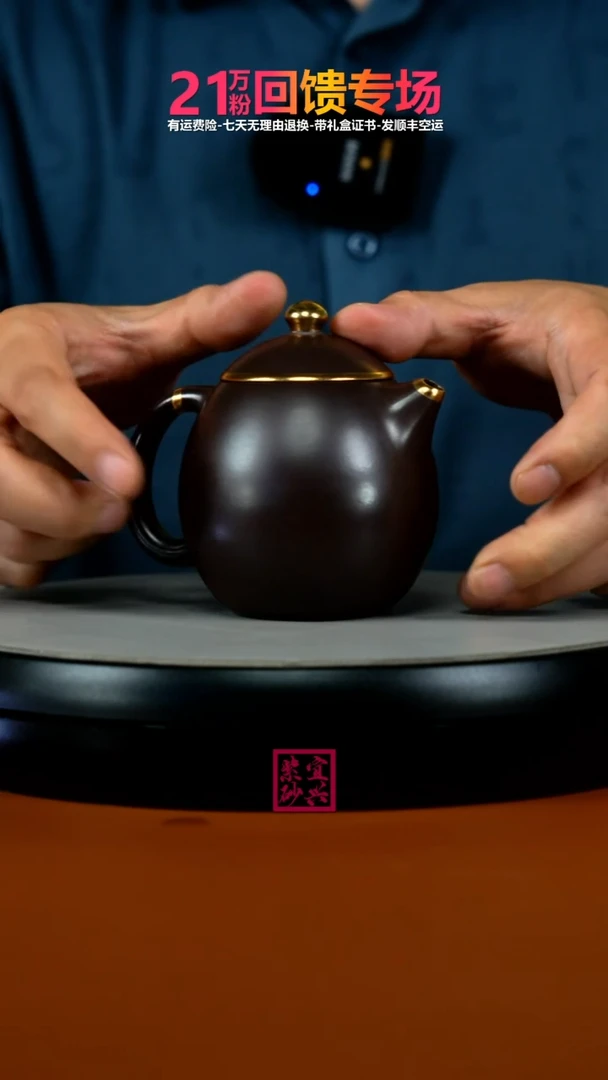 茶壶紫砂蒋静明赤龙血砂描金龙蛋220CC