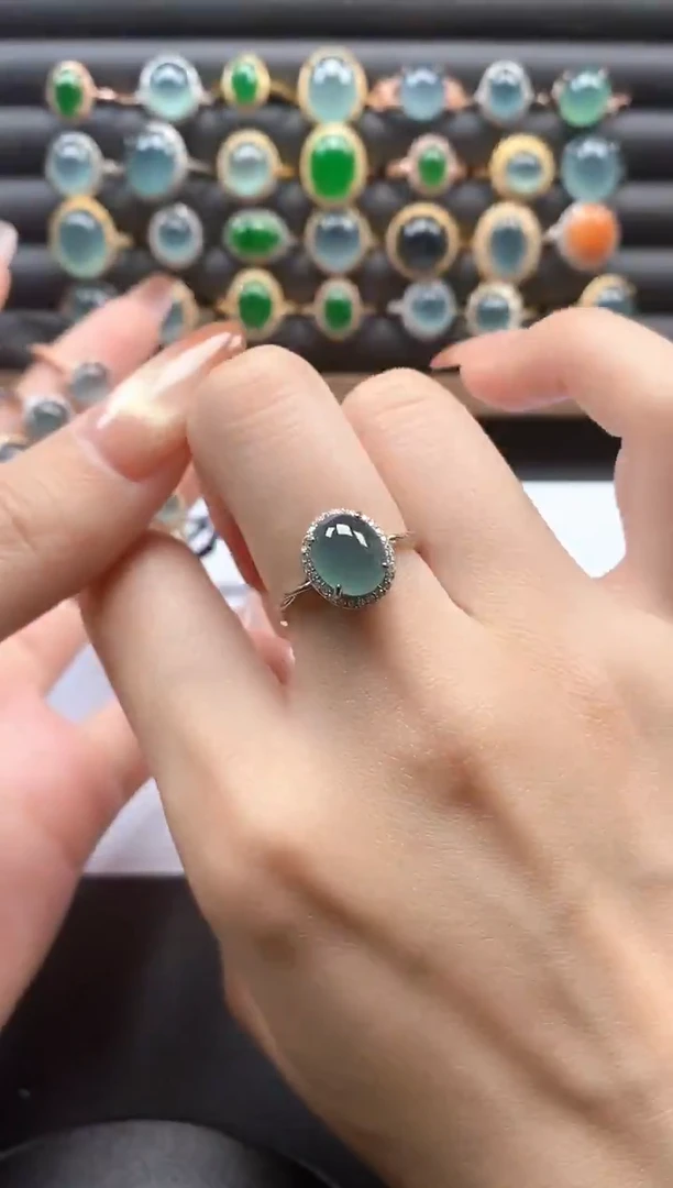 银S925镶嵌戒指翡翠51511