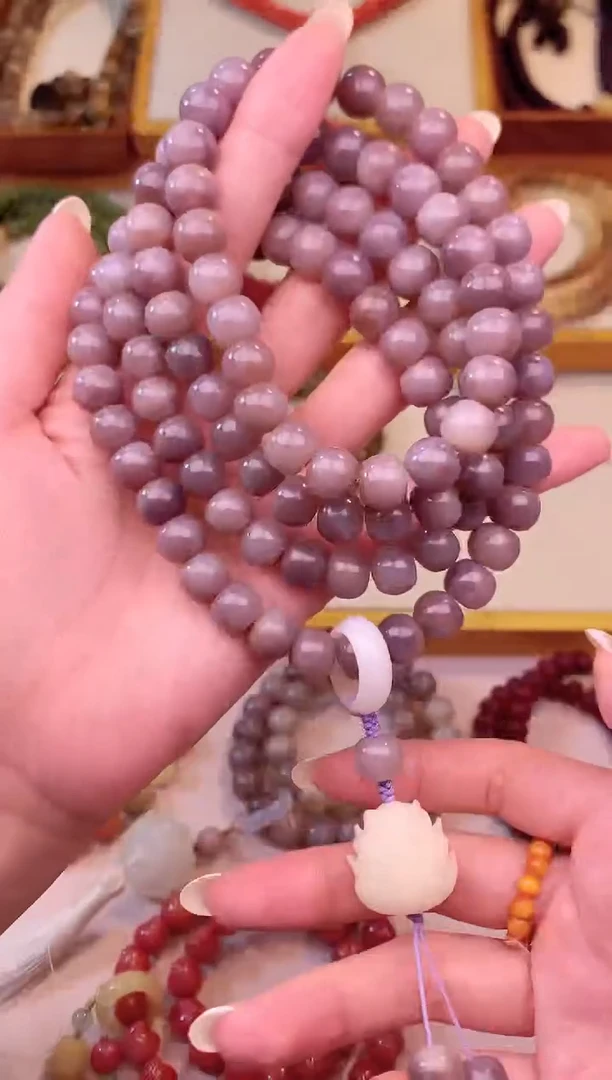 手串白玉菩提烟紫108