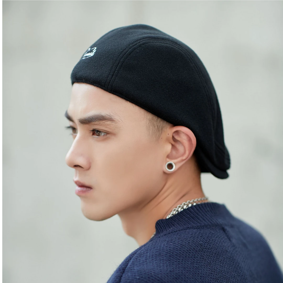 【前进帽】毛呢纯色鸭舌帽复古港风日韩风帽子骑行秋冬保暖帽子71