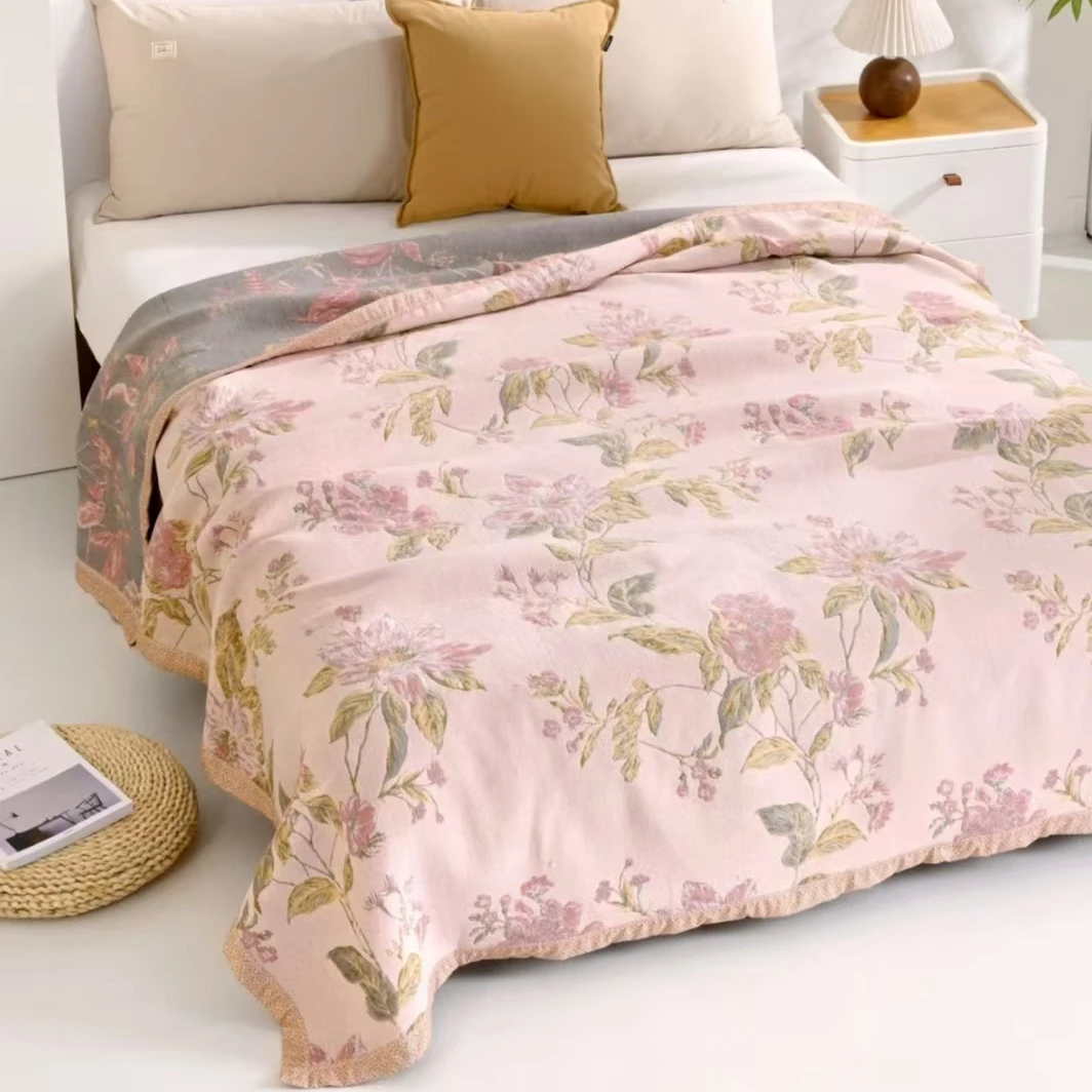 【温馨花境】多功能多层纱布罗布麻软凉席床盖--200*230