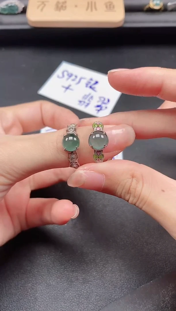翡翠戒指银S925镶嵌51511
