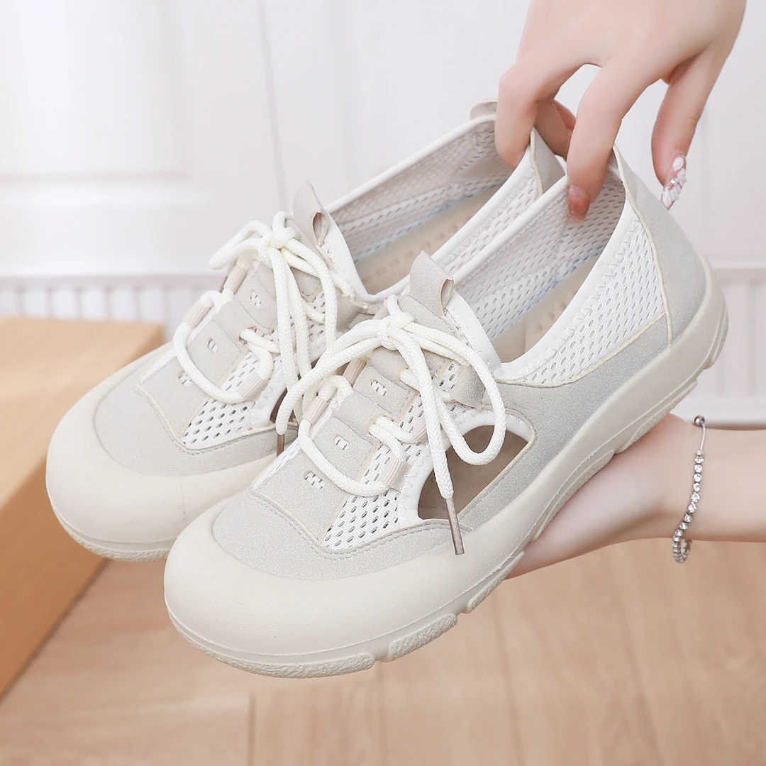 夏季新款老北京布鞋镂空透气妈妈鞋休闲运动德训鞋时尚百搭妈妈鞋