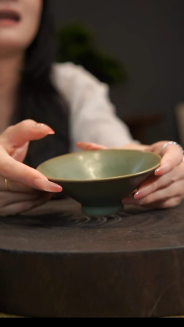杯子美**角斗笠杯 汝州原产地  原矿老釉