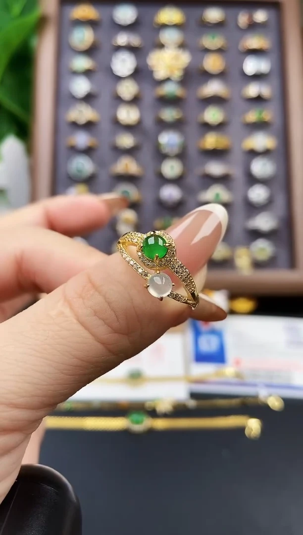 银S925镶嵌戒指翡翠12