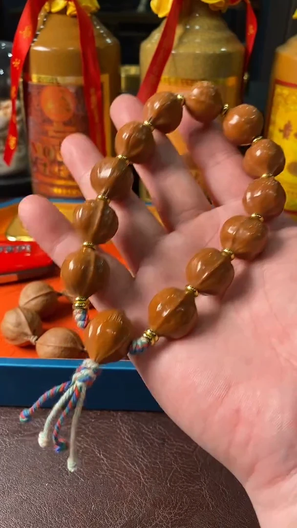 橄榄核手串/手链02-四花水晶素核一条