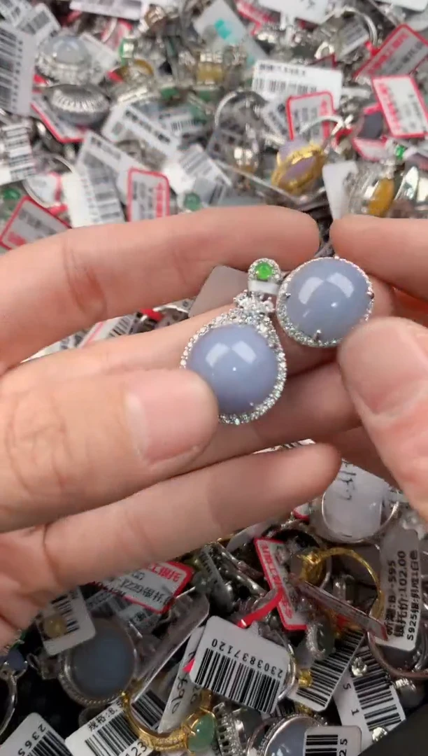 银S925镶嵌戒指翡翠12-------5