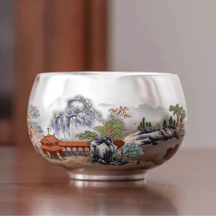 世外桃源禅定银杯主人杯ZH225