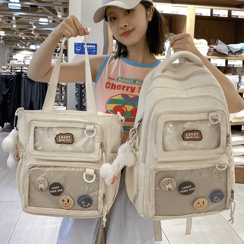 唯博书包女初中生轻便百搭大容量高中学生四五六年级小学生双肩包