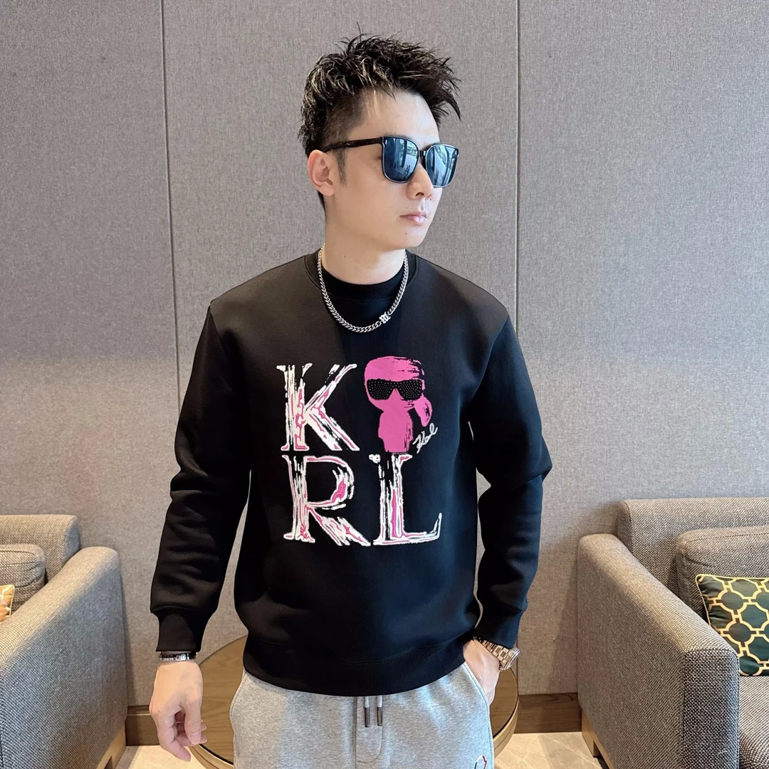 2025新款圆领宽松卫衣网红百搭秋季套头印花字母男士时尚休闲潮流